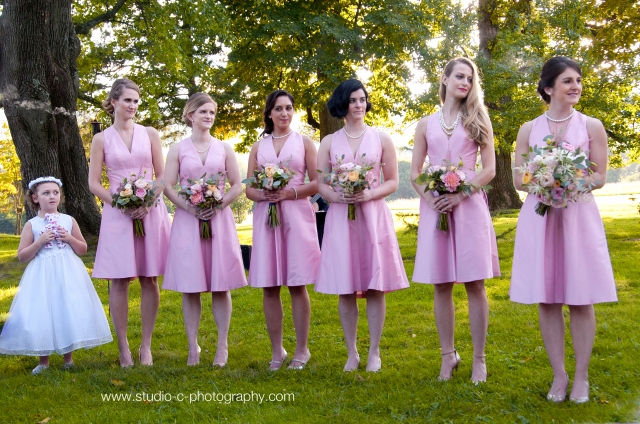 Pink bridesmaid dresses. Diamond Events